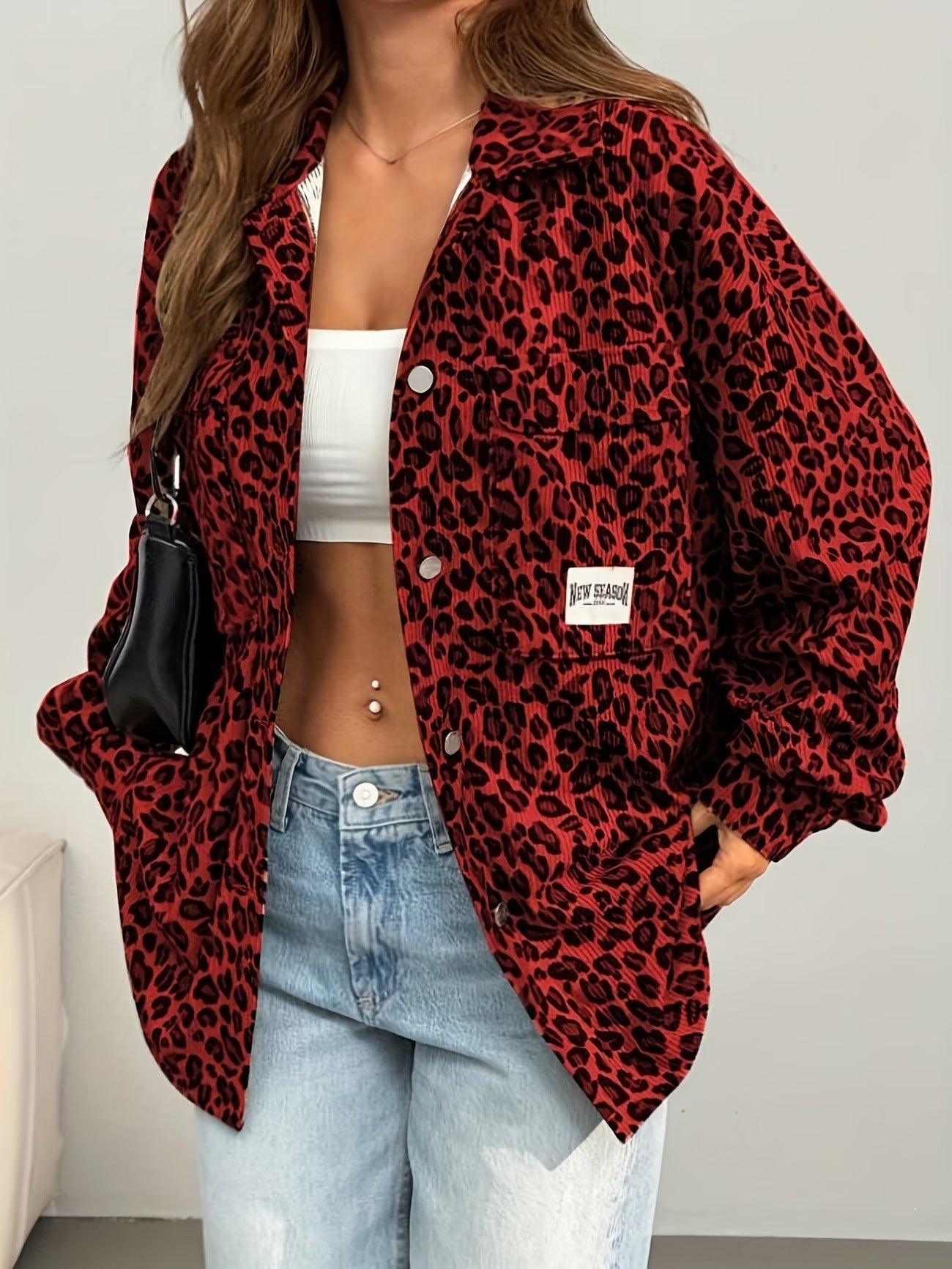 Women's Button-Down Jacket with Print