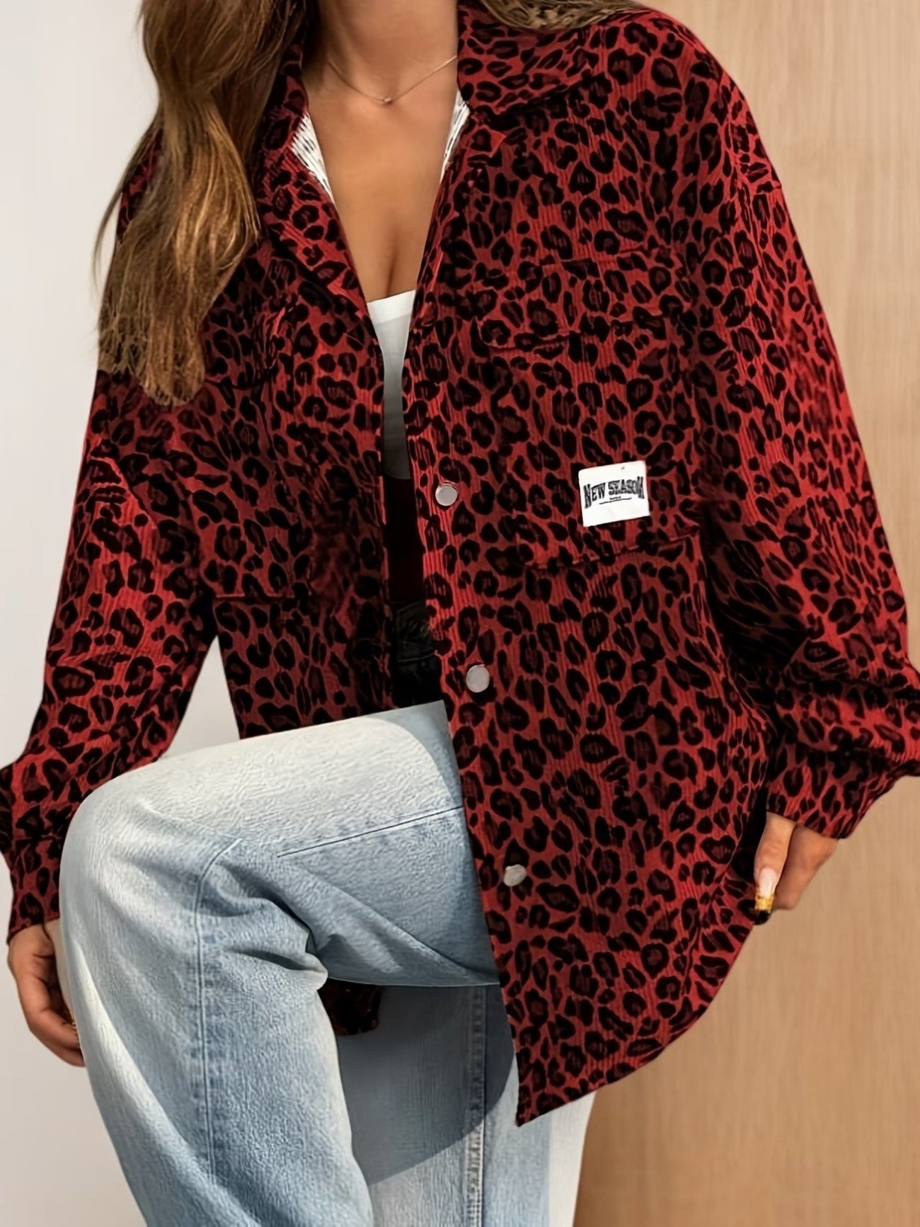 Women's Button-Down Jacket with Print