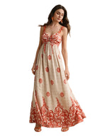 Women's Sleeveless Maxi Dress with Print