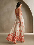 Women's Sleeveless Maxi Dress with Print