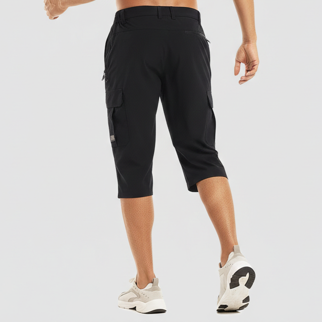 Men’s Cargo Knee-Length Shorts with Multiple Pockets
