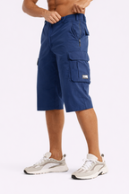 Men’s Cargo Knee-Length Shorts with Multiple Pockets