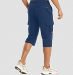 Men’s Cargo Knee-Length Shorts with Multiple Pockets