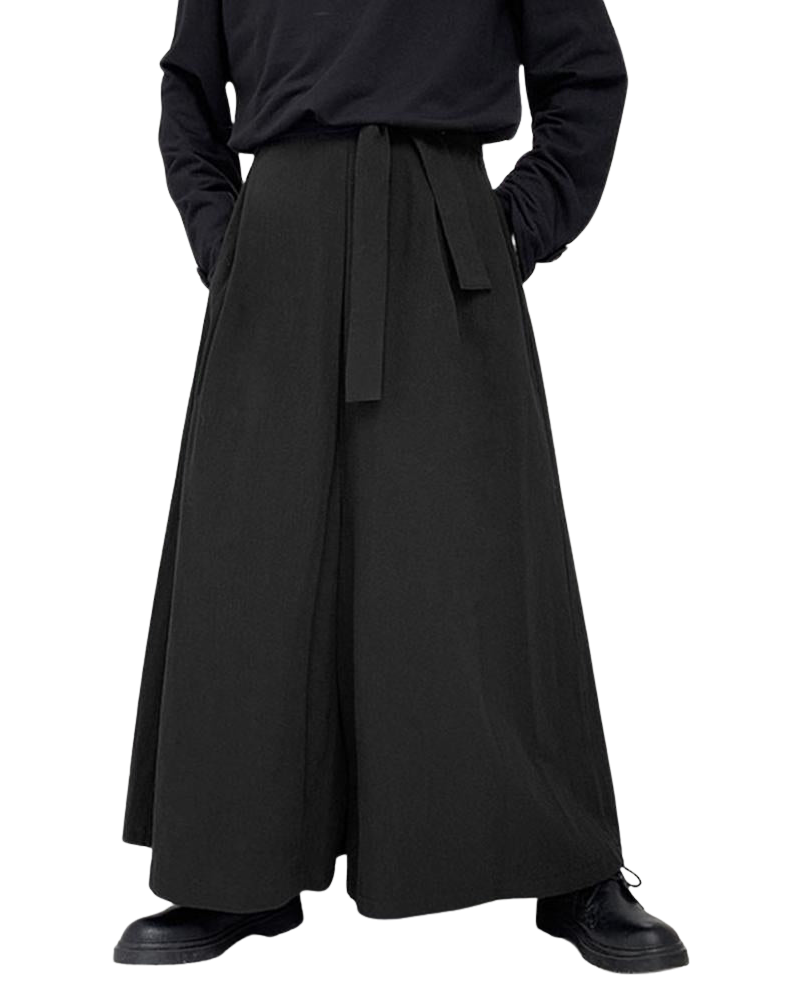 Men’s High-Waisted Wide-Leg Pleated Pants