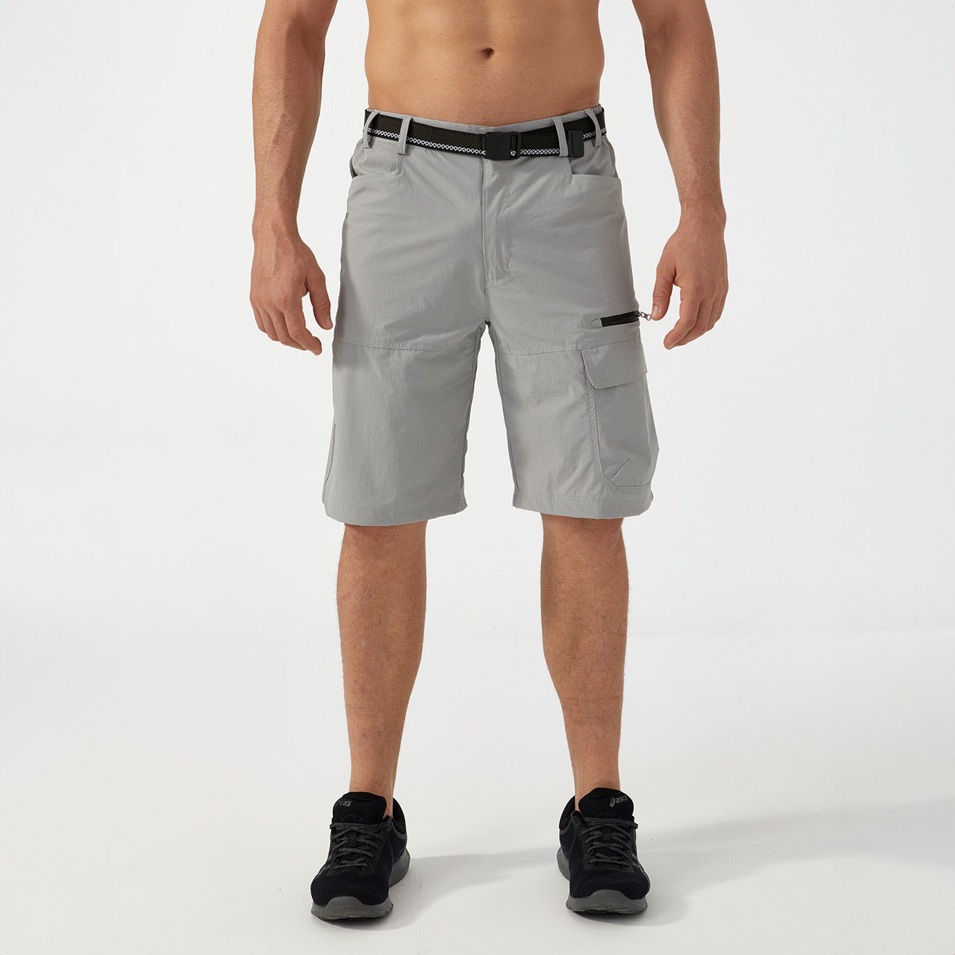 Men’s Knee-Length Cargo Shorts with Elastic Side Panels