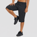 Men’s Knee-Length Cargo Shorts with Zippered and Flap Pockets