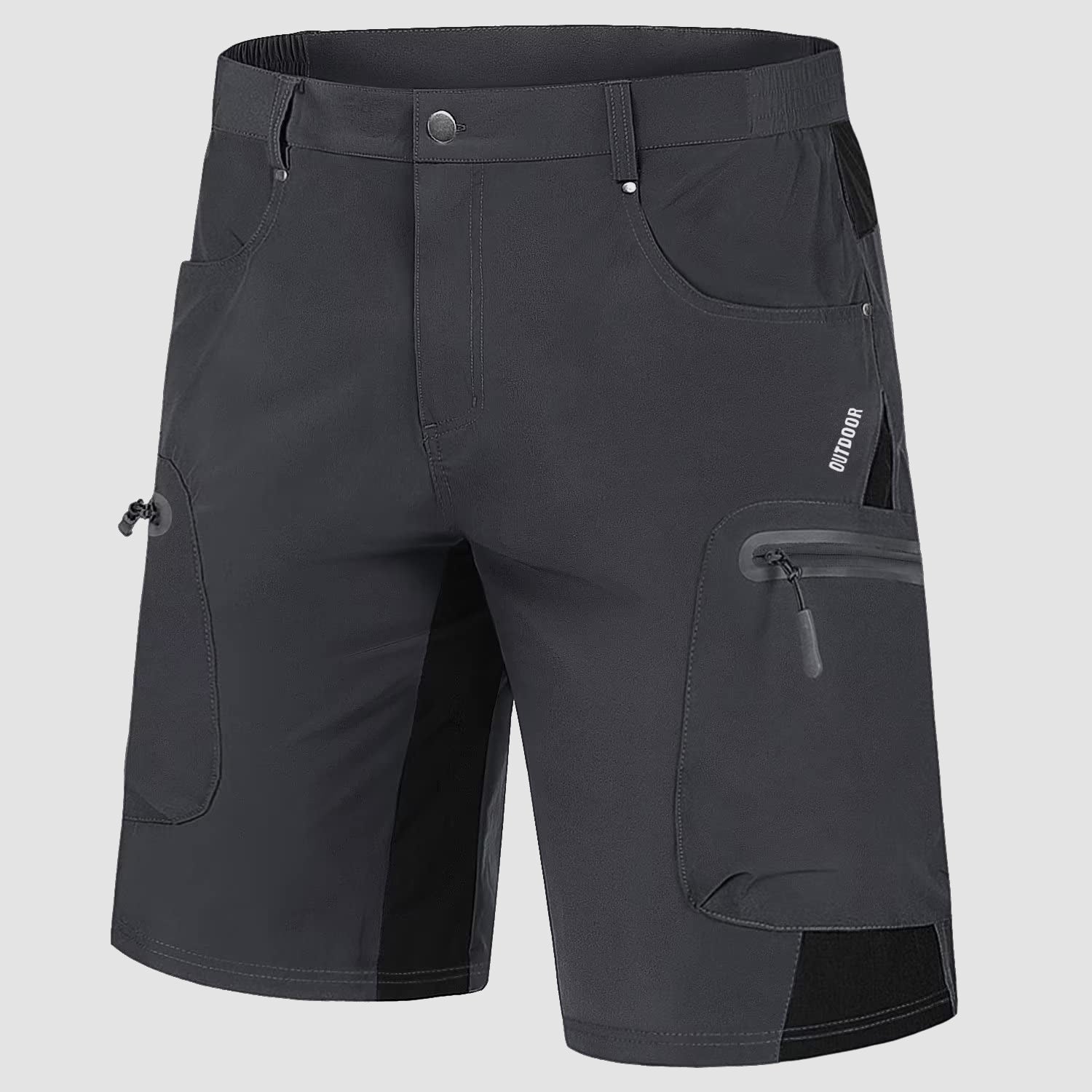 Men’s Knee-Length Cargo Shorts with Zippered Pockets