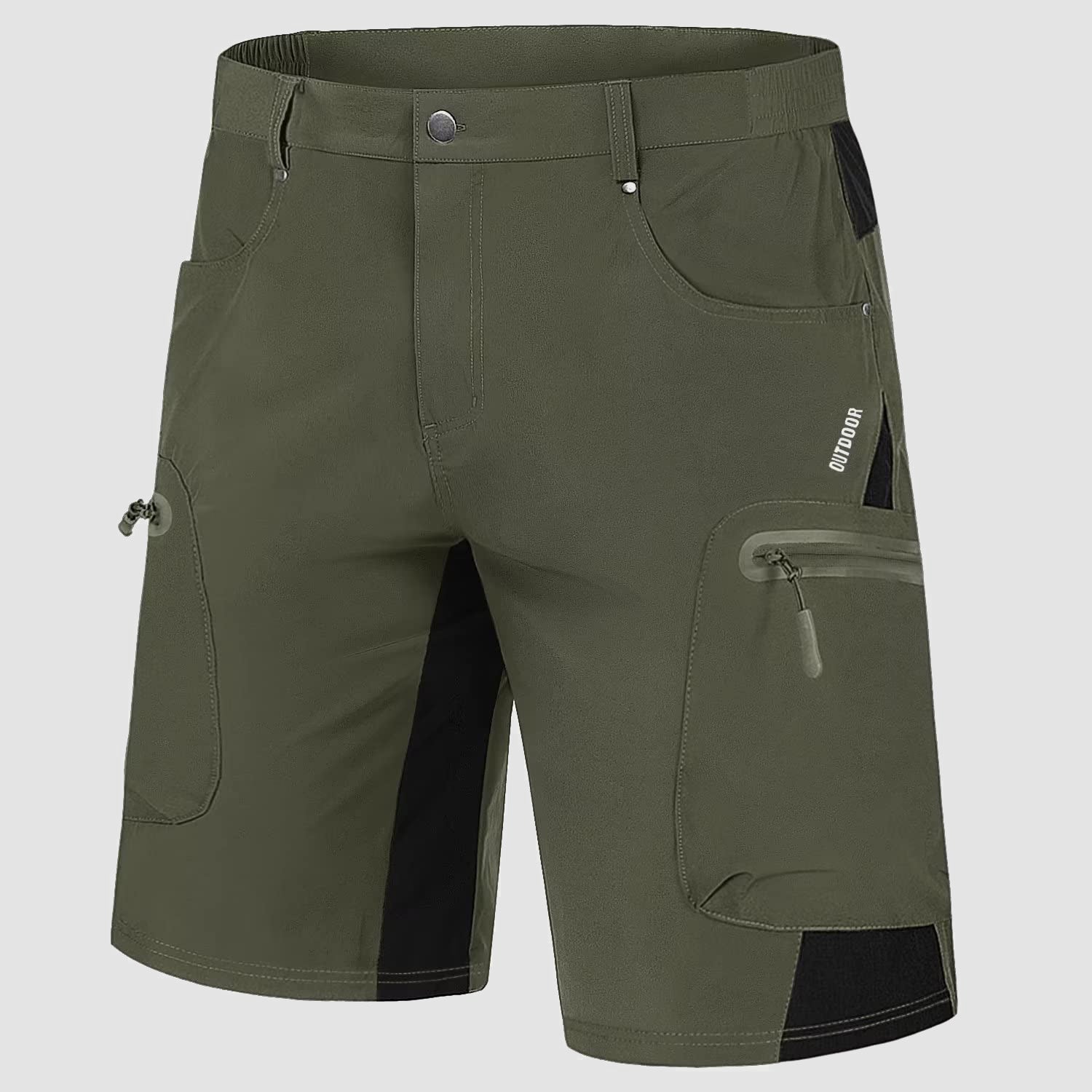 Men’s Knee-Length Cargo Shorts with Zippered Pockets