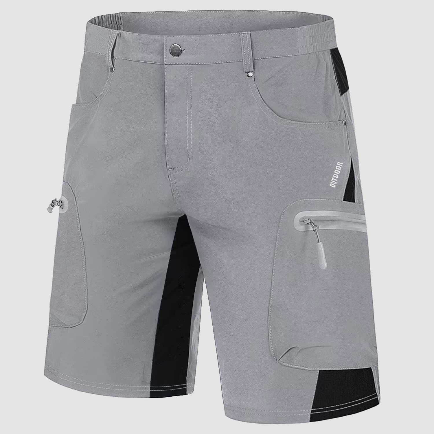 Men’s Knee-Length Cargo Shorts with Zippered Pockets