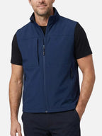Men's Sleeveless Zip-Up Vest with Stand Collar and Mesh Lining