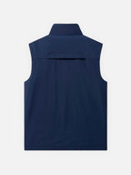 Men's Sleeveless Zip-Up Vest with Stand Collar and Mesh Lining