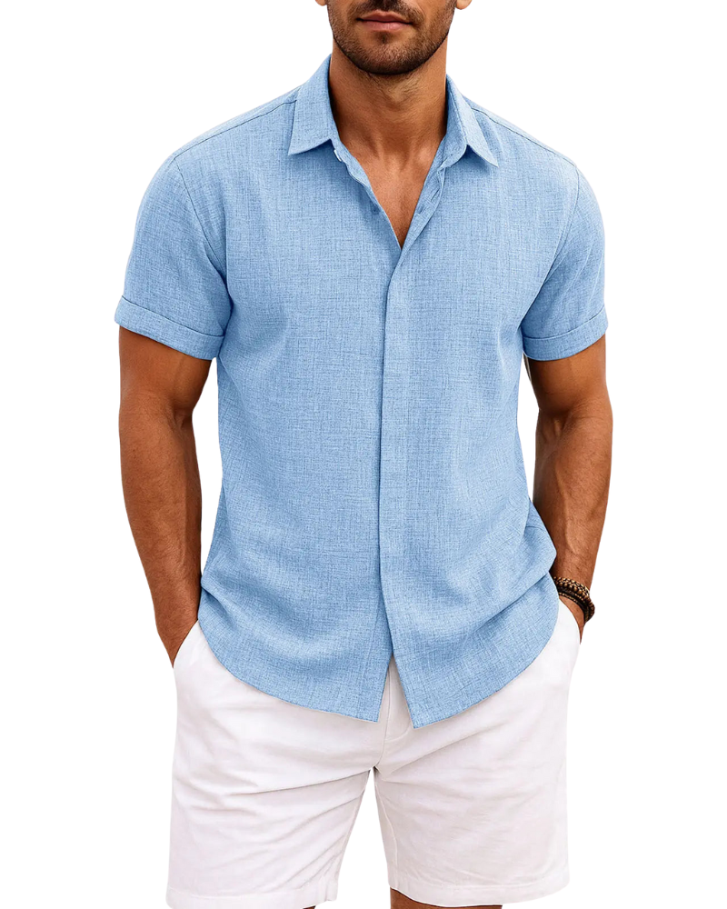 Men’s Linen Blend Short Sleeve Shirt