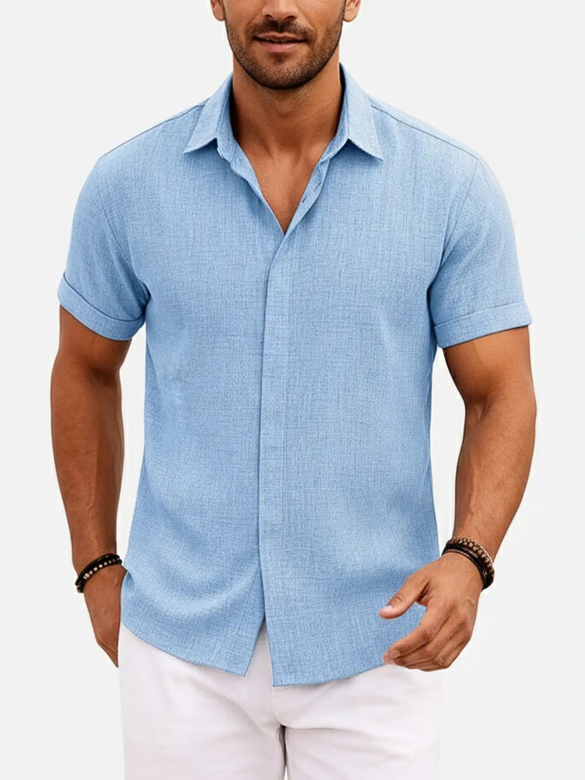Men’s Linen Blend Short Sleeve Shirt