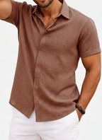 Men’s Linen Blend Short Sleeve Shirt