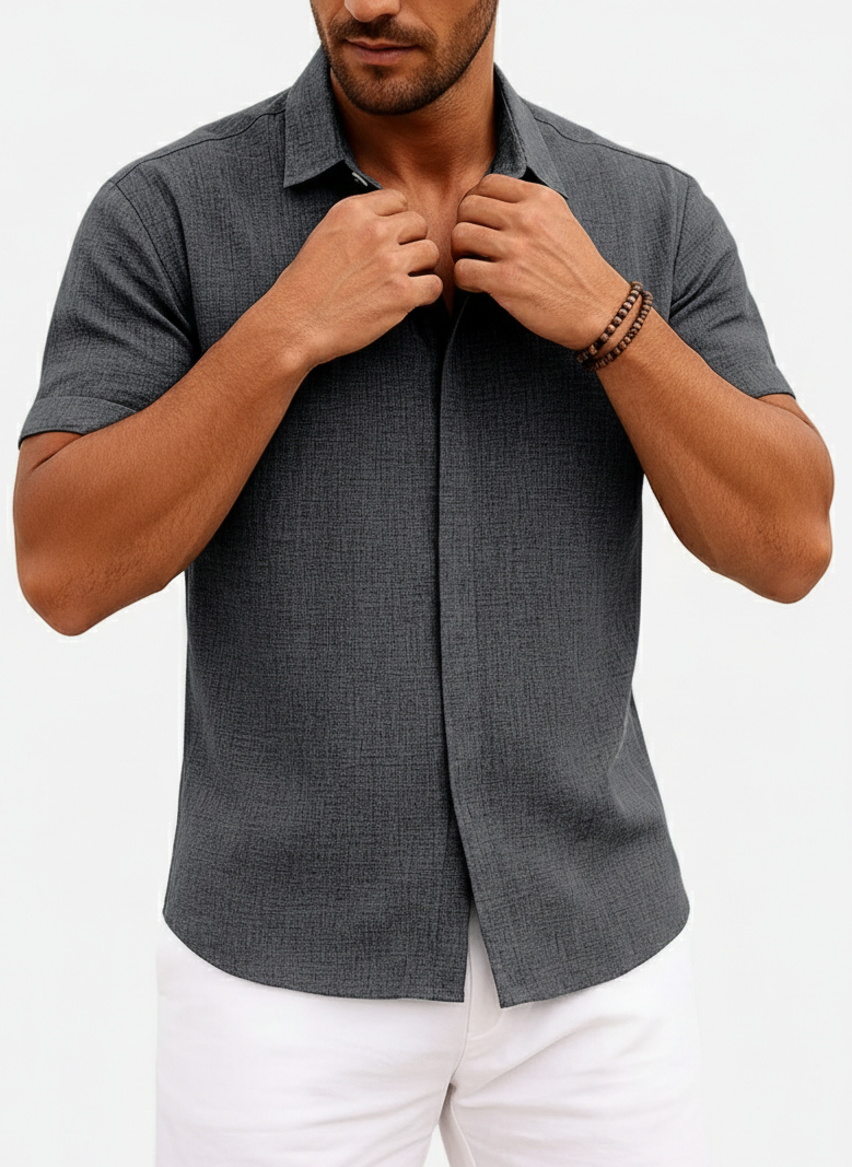 Men’s Linen Blend Short Sleeve Shirt