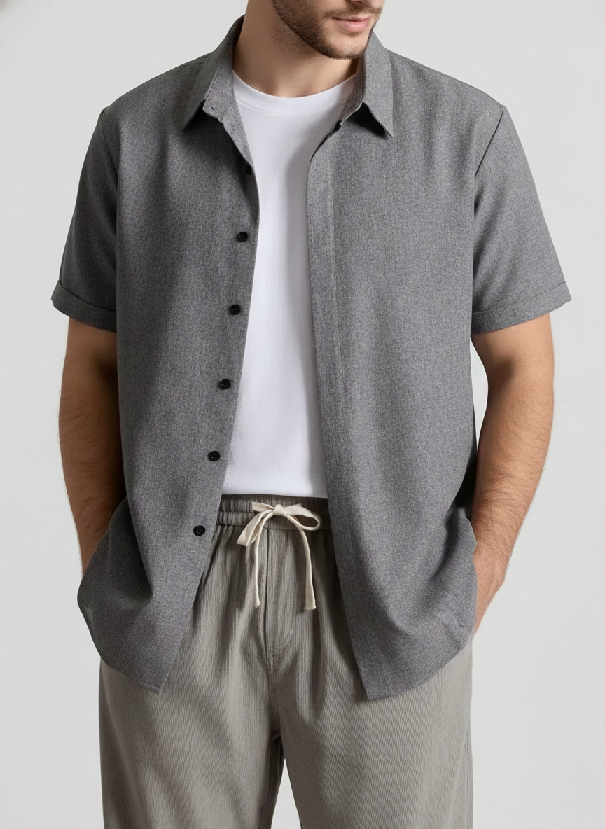 Men’s Linen Blend Short Sleeve Shirt