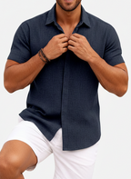 Men’s Linen Blend Short Sleeve Shirt