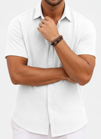 Men’s Linen Blend Short Sleeve Shirt