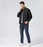 Men’s Long Sleeve Button-Down Shirt with Multiple Chest Pockets
