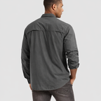 Men’s Long Sleeve Button-Down Shirt with Multiple Chest Pockets