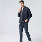 Men’s Long Sleeve Button-Down Shirt with Multiple Chest Pockets