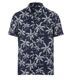 Men’s Palm Print Short Sleeve Button-Up Shirt