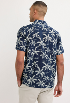 Men’s Palm Print Short Sleeve Button-Up Shirt