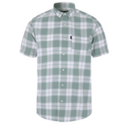 Men’s Plaid Short Sleeve Button-Up Shirt With Chest Pocket