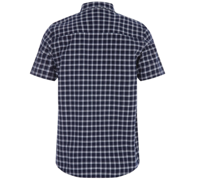 Men’s Plaid Short Sleeve Button-Up Shirt With Chest Pocket