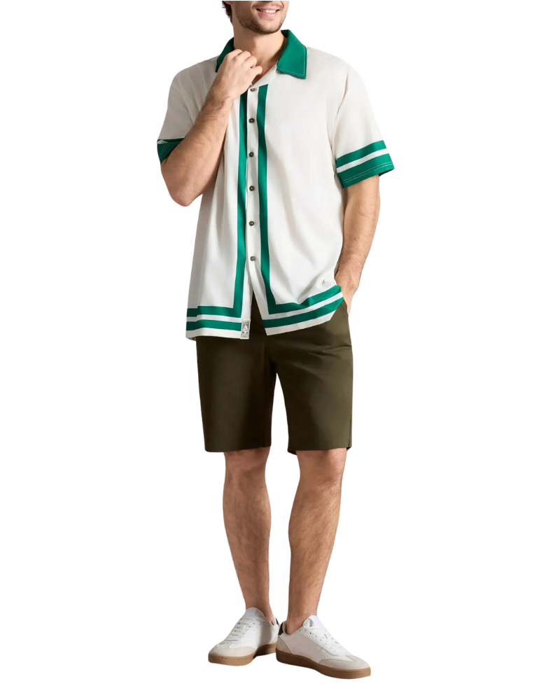 Men’s Contrast Panel Button Front Shirt
