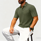 Men’s Short Sleeve Button Placket Polo Shirt
