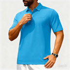 Men’s Short Sleeve Button Placket Polo Shirt