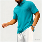 Men’s Short Sleeve Button Placket Polo Shirt