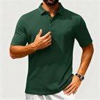 Men’s Short Sleeve Button Placket Polo Shirt
