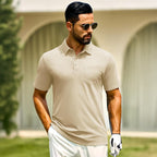 Men’s Short Sleeve Button Placket Polo Shirt