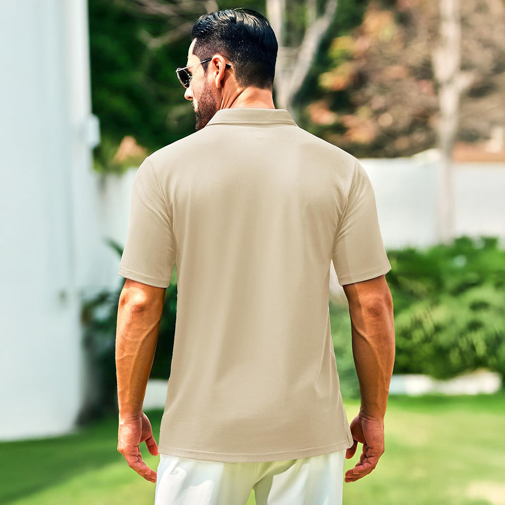 Men’s Short Sleeve Button Placket Polo Shirt