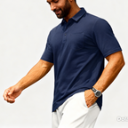 Men’s Short Sleeve Button Placket Polo Shirt