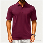Men’s Short Sleeve Button Placket Polo Shirt