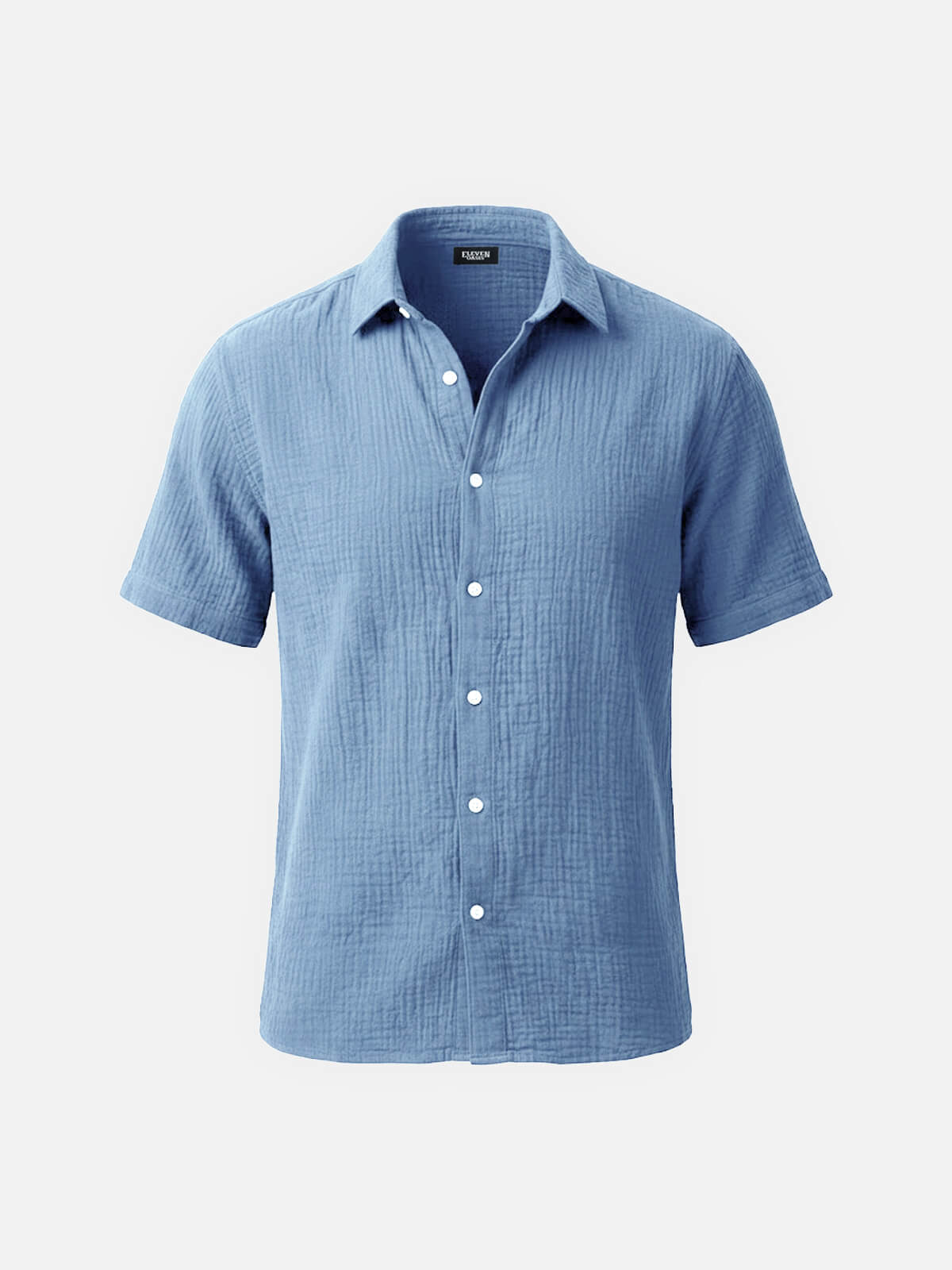 Men’s Short Sleeve Textured Button-Up Shirt