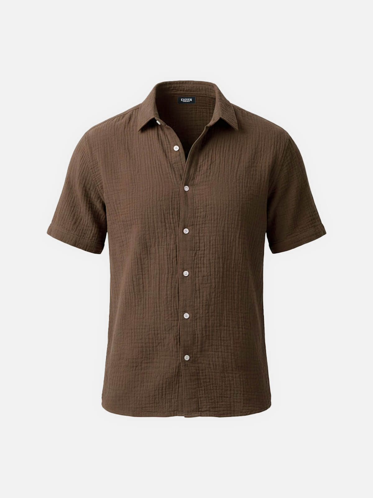 Men’s Short Sleeve Textured Button-Up Shirt