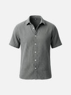Men’s Short Sleeve Textured Button-Up Shirt