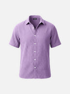 Men’s Short Sleeve Textured Button-Up Shirt