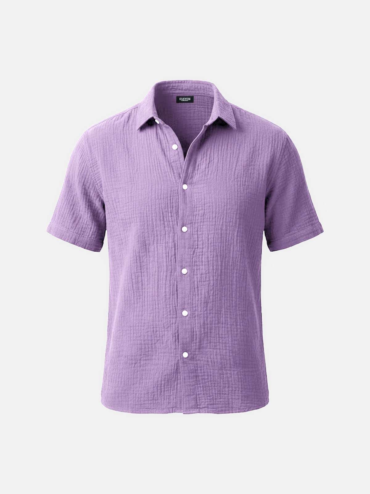 Men’s Short Sleeve Textured Button-Up Shirt