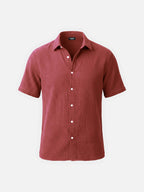 Men’s Short Sleeve Textured Button-Up Shirt