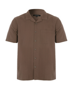 Men’s Short Sleeve Textured Button-Up Shirt With Chest Pocket