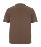 Men’s Short Sleeve Textured Button-Up Shirt With Chest Pocket