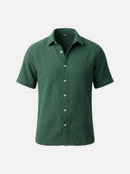 Men’s Short Sleeve Textured Button-Up Shirt