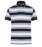 Men’s Striped Short Sleeve Polo Shirt With Button Placket