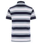 Men’s Striped Short Sleeve Polo Shirt With Button Placket