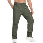 Men’s Tactical Cargo Pants with Multiple Zippered Pockets